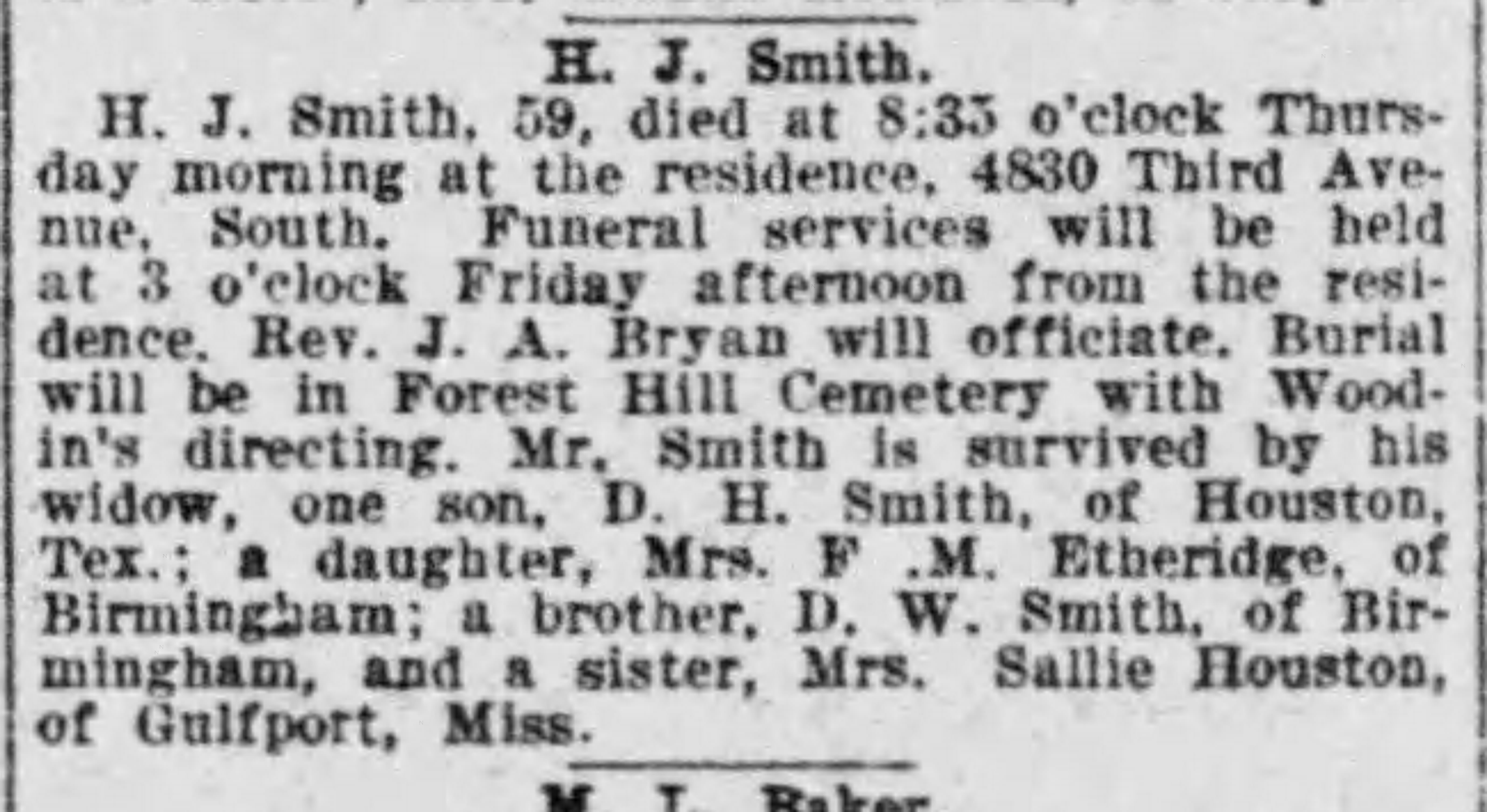 H.J. Smith obituary